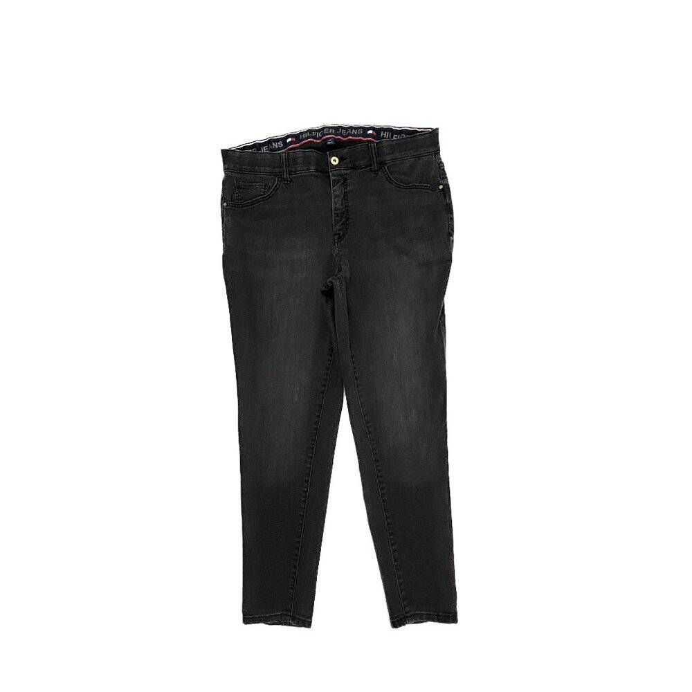 Tommy Hilfiger Skinny Jeans Womens 16W Black High Rise Denim
